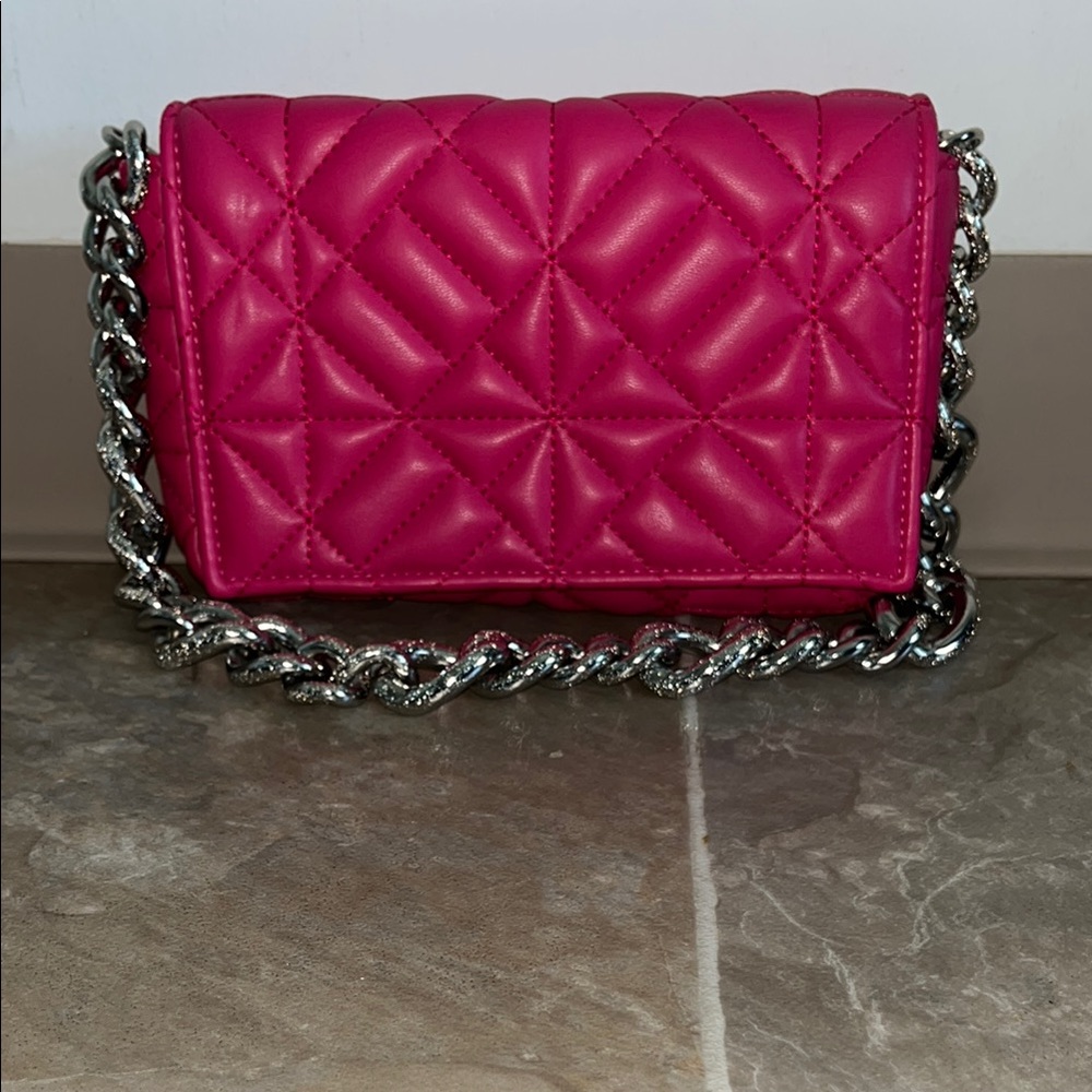 Pink Quilted Chain Shoulder Bag